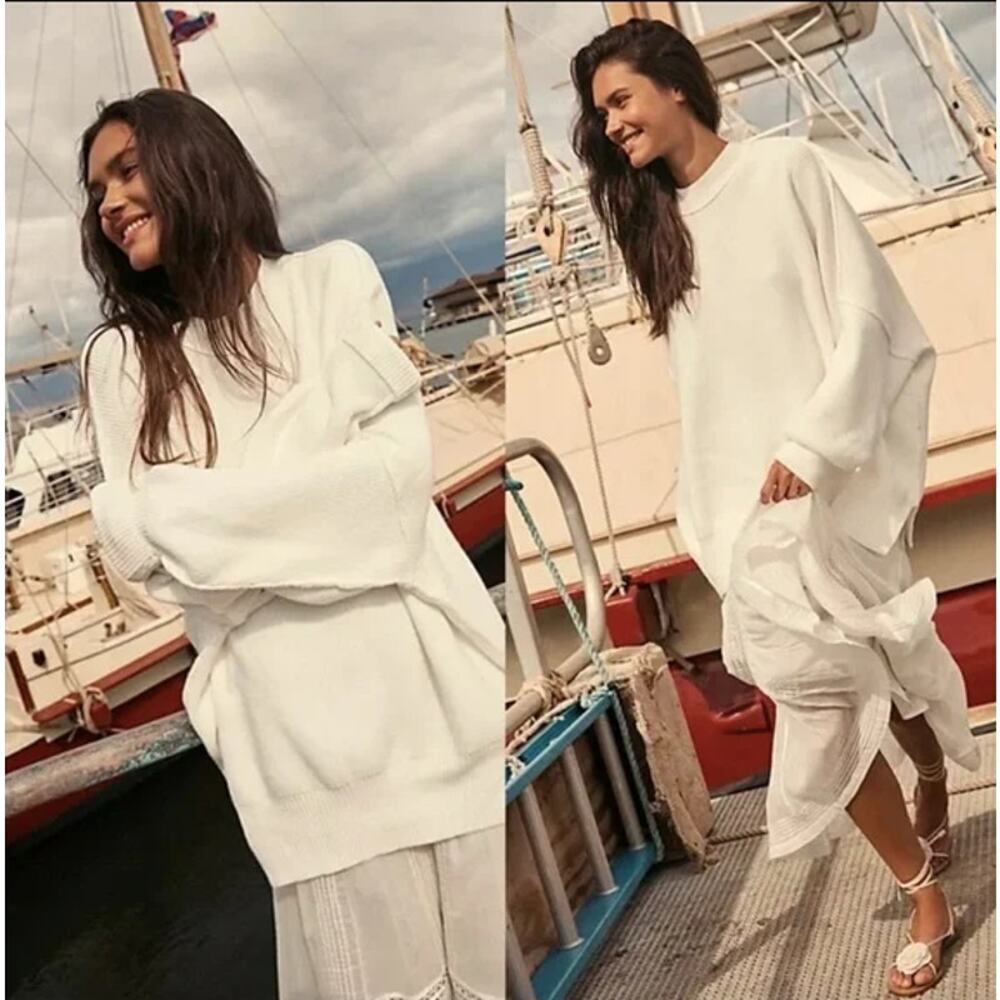Free People Easy Street Tunic Painted White Sz. XS